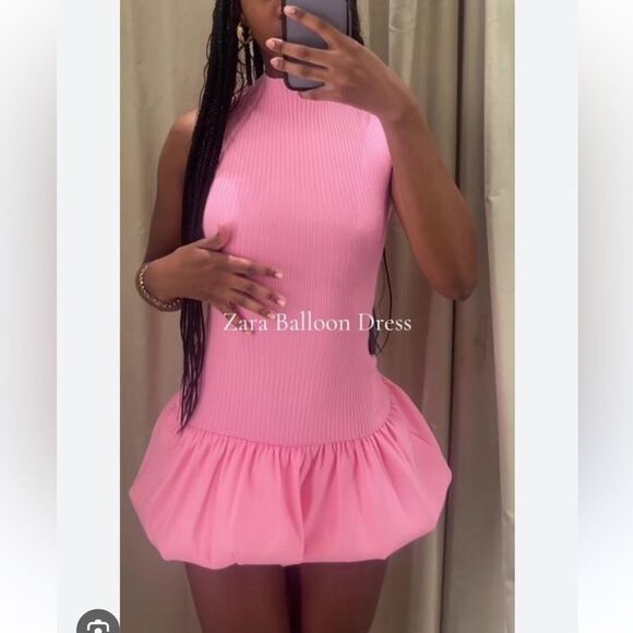 Zara blogger favorite ribbed balloon dress NWT - Picture 7 of 7